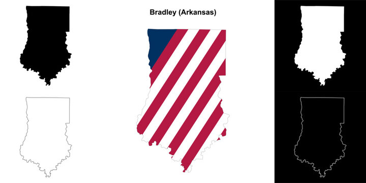 Bradley county outline map set