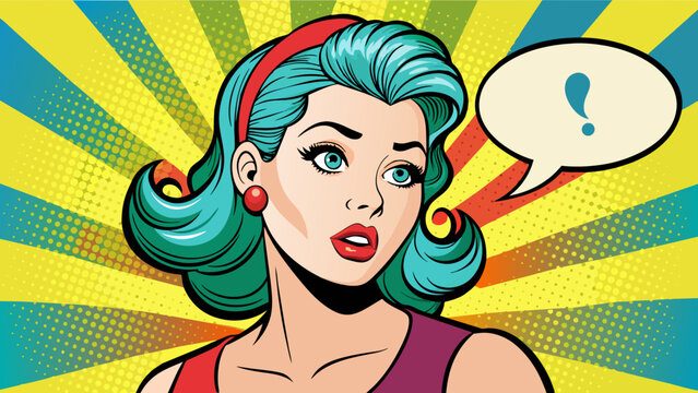 beautiful retro girl asks pop art retro vector a