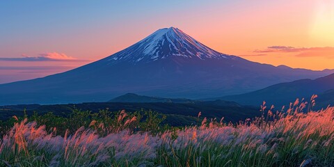 Serene Sunset over Mount Fuji