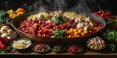 Culinary Canvas of Hot Pot Ingredients