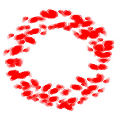 red rose petals isolated on white