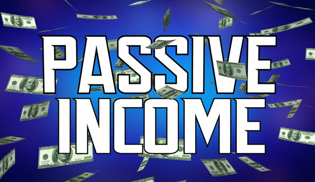 Passive Income Dollars Falling Side Hustle Easy Money Job Opportunity 3d Illustration