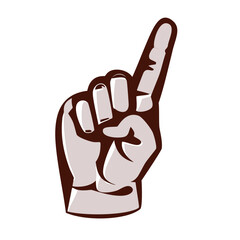 hand pointing finger, index finger up