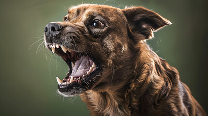 Aggressive barking dog - obrazy, fototapety, plakaty