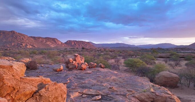 Time-lapse video of Damaraland in Namibia during sunset