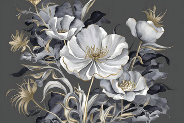 Vintage Floral Background With Flowers