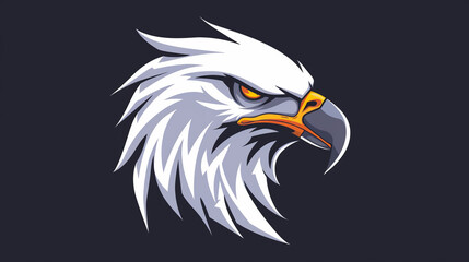 Eagle mascot head cartoon style color minimalist