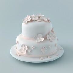 Subtle highlights give the cake a soft ethereal quality 3d cartoon flat design