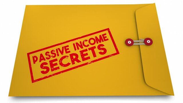 Passive Income Secrets Yellow Envelope How to Advice Make Earn More Money 3d Animation