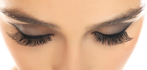 Closeup of Makeup and artificial eyelashes.