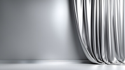 Concert Hall Elegance Luxury 3D Silver Curtain Design for Award Ceremonies and Gala Events