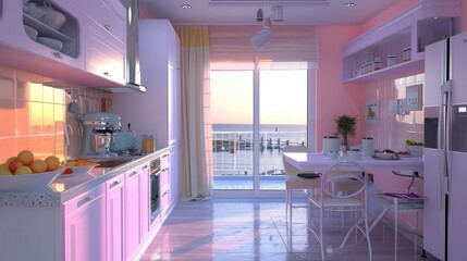 Soft pastel colors kitchen decor