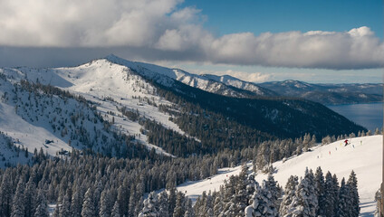 Fototapeta na wymiar Winter in Lake Tahoe 
