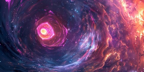 A magical time warp portal texture, featuring swirling colors and cosmic patterns, symbolizing the gateway to different worlds and adventures created with Generative AI Technology - obrazy, fototapety, plakaty