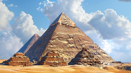 Egyptian pyramids in Sahara desert - obrazy, fototapety, plakaty