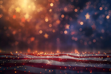 Sparkling American Flag with Fireworks Display for Celebratory Event - obrazy, fototapety, plakaty