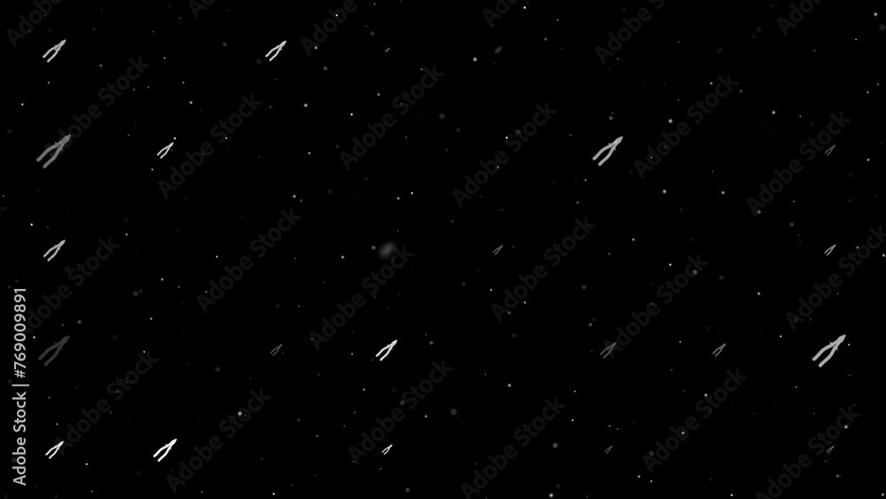Poster template animation of evenly spaced pliers symbols of different sizes and opacity. animation of tran