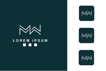 MW, WM, Abstract Letters Logo Monogram