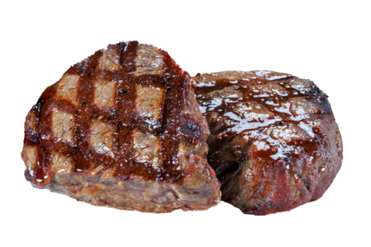 Grilled steak cut bleeding