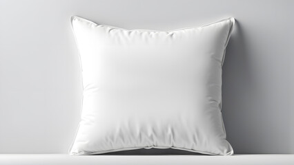 Vacation Banner 3D White Pillow Mockup Bedroom Template for Resort Bookings and Tourist Relaxation