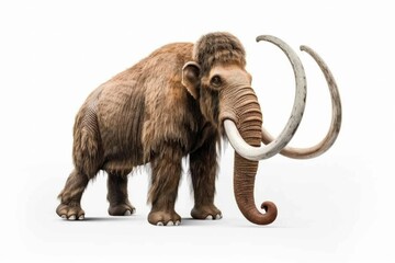 Prehistoric Mammoth Isolated on White