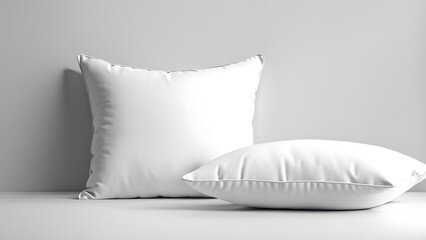 3D Empty White Pillow Mockup Bedroom Template Perfect for Hospitality Services and Tourism
