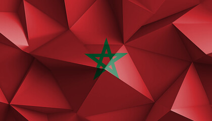 Kingdom of Morocco Flag Abstract Prism on Background - obrazy, fototapety, plakaty
