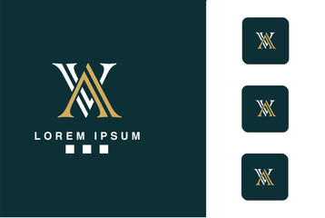 VA, AV, V, A, Abstract Letters Logo monogram