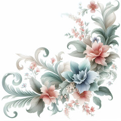 Piękna tapeta z motywem roślinnym, kwiatowy, dekoracja generative ai