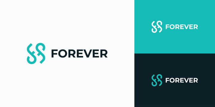 Letter F initial vector logo design in infinity line shape with a modern, simple, clean and abstract style.