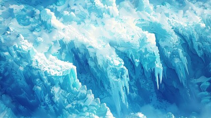 8bit RPG ice texture, random setting, assorted colors, frosty sheen, pixelated look - obrazy, fototapety, plakaty