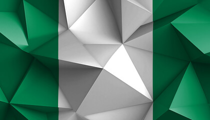 Federal Republic of Nigeria Flag Abstract Prism on Background - obrazy, fototapety, plakaty