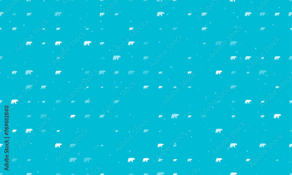 Aufkleber seamless background pattern of evenly spaced white bear symbols of different sizes and opacity. vect