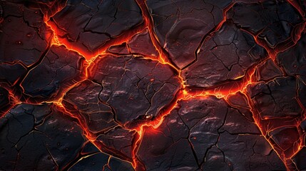 Dungeon floor, lava cracks, 8bit style, redorange palette, flickering glow effect - obrazy, fototapety, plakaty