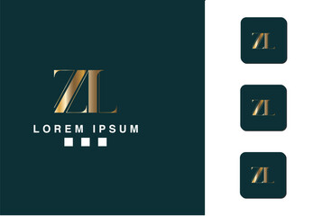 Alphabet Letters ZL, LZ,  Initials Logo Monogram