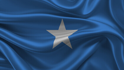 Bright and Wavy Federal Republic of Somalia Flag Background