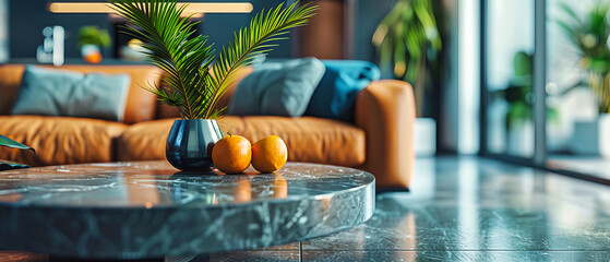 Festive Christmas Decorations on a Wooden Table, Creating a Warm and Cozy Holiday Atmosphere in a Modern Home