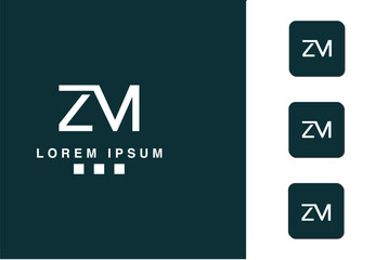 ZM, MZ, Abstract Letters Logo Monogram