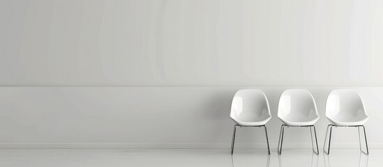 Minimal style waiting room with modern, simple chairs and space for text.
