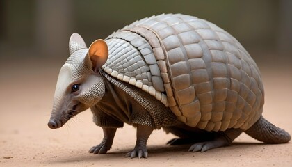 An Armadillo With Its Tail Twitching Nervously