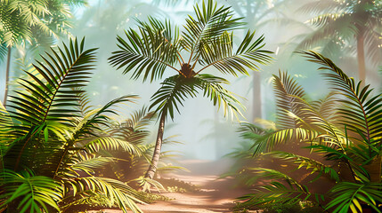 Fototapeta na wymiar Dense Tropical Forest, A Mystical Jungle Awaits, The Lush Greenery Conceals Hidden Wonders