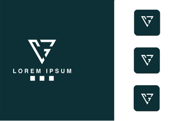 Alphabet Letters VG, GV, V   Initials Logo Monogram