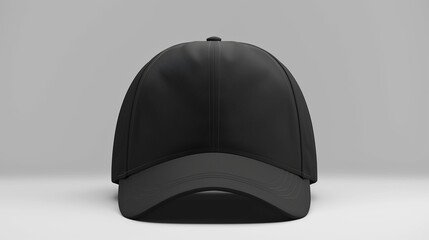 Versatile black cap mockup on a simple and clean white background for showcasing designs effectively