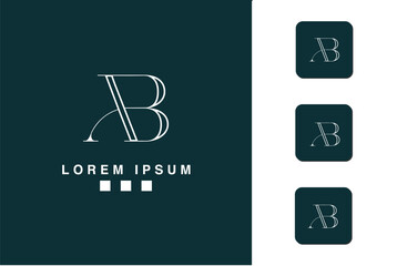 Alphabets Letters AB, BA,   Initials Logo Monogram