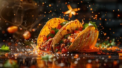 Vibrant Tacos with Dynamic Splash