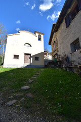 Fototapeta na wymiar Roncoli: small characteristic village of a few houses on the hills of Val Borbera, Alessandria, Piedmont, Italy