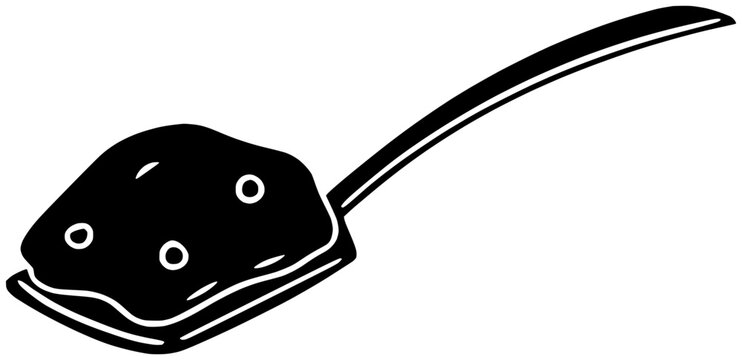 black spatula with holes, cooking utensil clip art preview