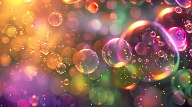 colorful bubbles on dark background
