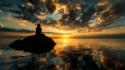 sunset over the lake