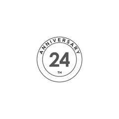 24 th anniversary icon logo design